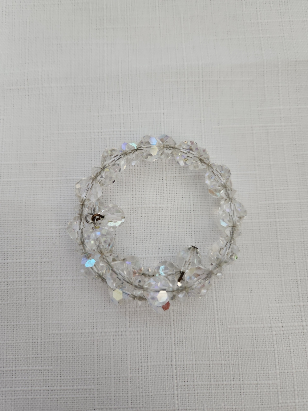 Vintage Austrian Crystal Aurora Borealis Beaded Wrap-around Bracelet